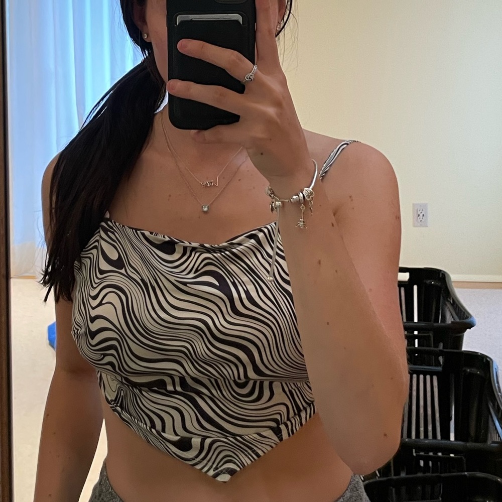 zebra print backless top